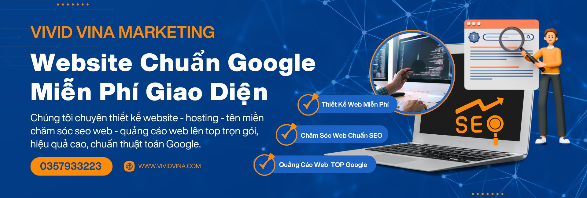 Dịch vụ thiết kế website chuẩn SEO trọn gói của Vivid Vina
