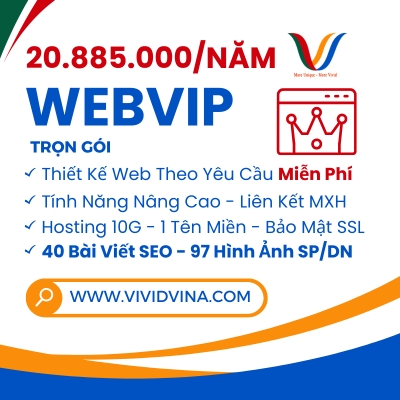 Dịch vụ thiết kế website gói WEBVIP trọn gói của Vivid Vina